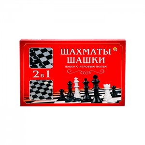 Шахматы, Шашки в средней коробке  с полями