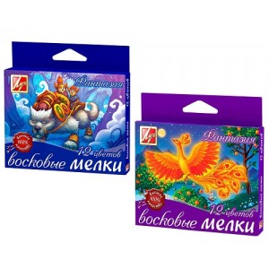 Восковые мелки на масляной основе "Фантазия" (круглые) 12 цв.