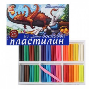 Пластилин мягкий (восковой) "Фантазия" 24 цвета
