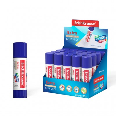 Клей-карандаш ErichKrause® Extra, 15г (в коробке-дисплее по 20 шт.) Артикул 4443