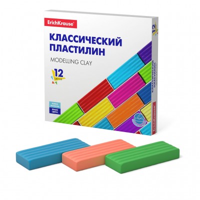 Классический пластилин ErichKrause® Basic 12 цветов, 192г (коробка) Артикул 50558