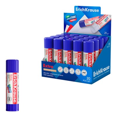 Клей-карандаш ErichKrause® Extra, 21г (в коробке-дисплее по 20 шт.) Артикул 2368