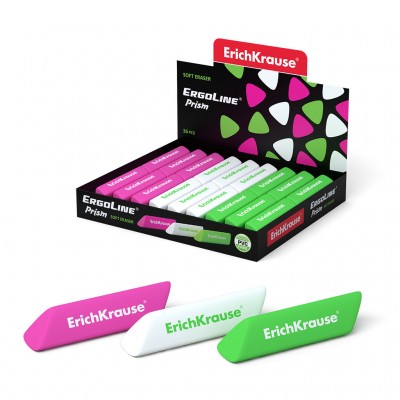 Ластик ErichKrause® ErgoLine® Prism (в коробке по 36 шт.) Артикул 44479