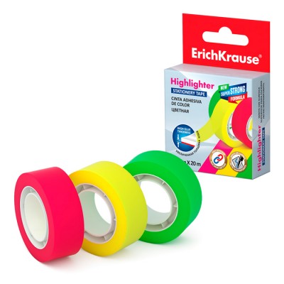 Клейкая лента ErichKrause® Highlighter, 18ммх20м (в коробке по 1 шт.) Артикул 40200