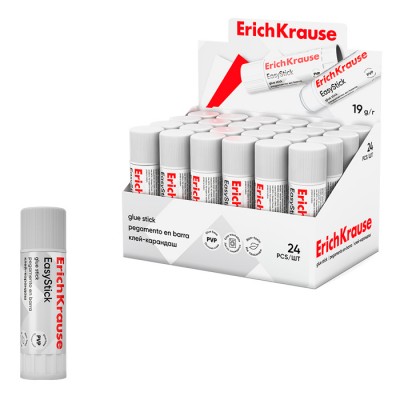 Клей-карандаш ErichKrause® Standard, 19г (в коробке-дисплее по 24 шт.) Артикул 48032