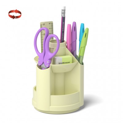 Набор настольный на вращающейся подставке ErichKrause® Mini Desk, Pastel, желтый Артикул 53234