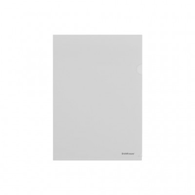 Папка-уголок пластиковая ErichKrause® Glossy Clear, A4, прозрачный (в пакете по 12 шт.) Артикул 50151