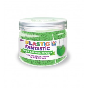 Plastic Fantastic. Гранулированный пластик 95 г, зелёный с аксес. в баночке 5,7хD7 см