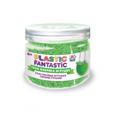 Plastic Fantastic. Гранулированный пластик 95 г, зелёный с аксес. в баночке 5,7хD7 см Артикул Т20219