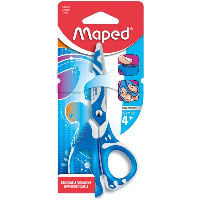 Ножницы детские Maped "Zenoa Fit", 13см, прорезиненные ручки, асимметричные, блистер Артикул 670190