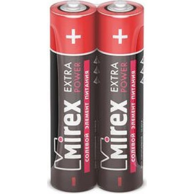 Батарея солевая Mirex R03/ААА 1,5 V 2шт (2/60/2400), shrink Артикул 23702-ER 03-S2