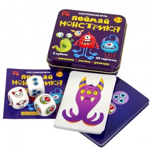 Игра настольная "Поймай монстрика" (жестяная коробочка)