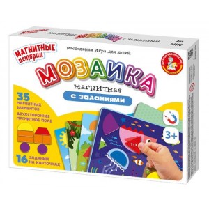 Игра магнитная "Мозаика магнитная с заданиями" Серия Магнитные истории (16 карточек)