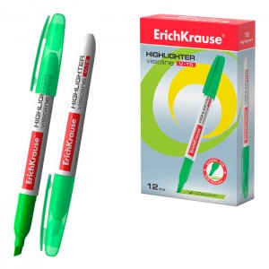 Текстмаркер ErichKrause® Visioline V-15, цвет чернил зеленый  (в коробке по 12 шт.)