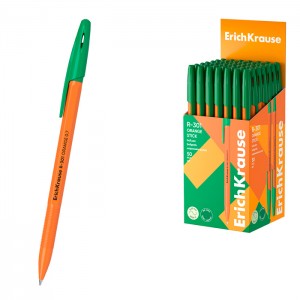 Ручка шариковая ErichKrause® R-301 Orange Stick 0.7, цвет чернил зеленый (в коробке по 50 шт.)