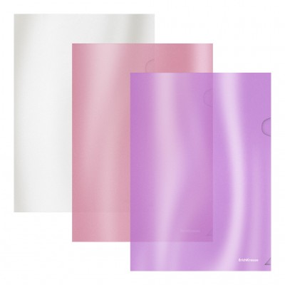 Папка-уголок пластиковая ErichKrause® Glossy Candy, A4, полупрозрачная, ассорти (в пакете по 12 шт.) Артикул 54882