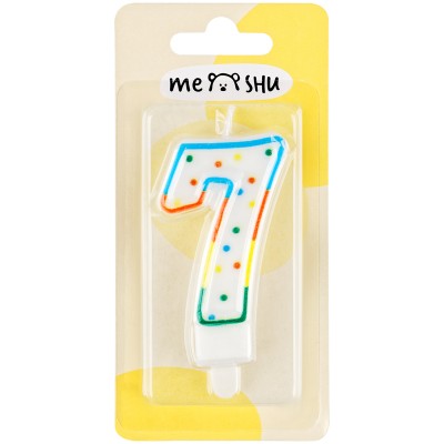 Свеча для торта с держателем MESHU "Цифра 7", 8,5см, блистер Артикул MS_32389
