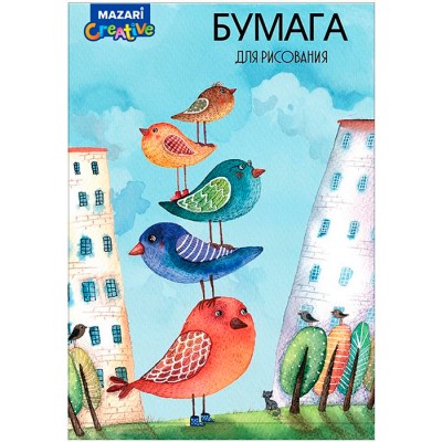 Бумага для рисования, в папке.10 листов. 100 г/м2 Артикул M-16343