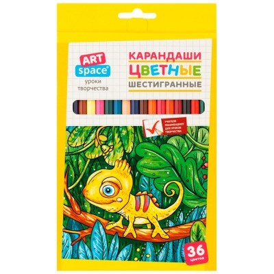 Карандаши цветные ArtSpace "Милые зверушки", 36цв., заточен., картон, европодвес Артикул CP_41023