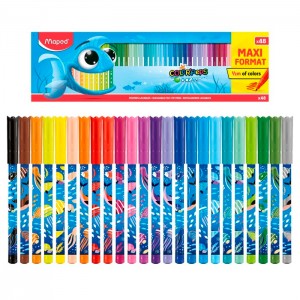 Фломастеры COLOR'PEPS OCEAN с заблокированным пишущим узлом, суперсмываемые