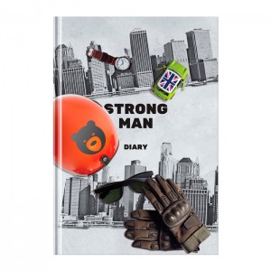 Ежедневник недатированный А5, 136л., 7БЦ BG "Strong men", глянцевая ламинация