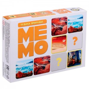 Игра настольная МЕМО "Чудеса природы" (50 карточек)