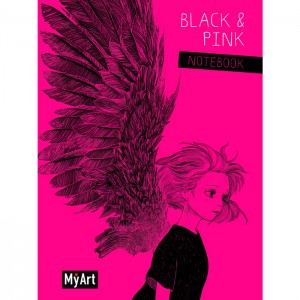 MyArt. Блокнот в линию Black & Pink. Крылья