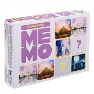 Игра настольная МЕМО "Чудеса света" (50 карточек)