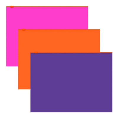 Zip-пакет пластиковый ErichKrause Soft Caribbean Sunset, A4, непрозрачный, ассорти (в пакете по 12 шт.) Артикул 55204