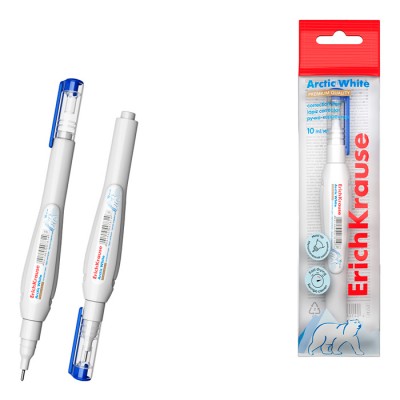 Ручка-корректор ErichKrause Arctic white, 10мл (в пакете по 1 шт.) Артикул 14173