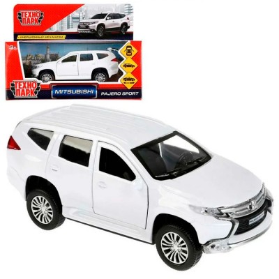 Машина металл MITSUBISHI PAJERO SPORT 12 см, двер, багаж, инерц, белый, кор. Технопарк