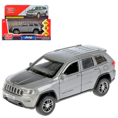 Машина металл JEEP GRAND CHEROKEE 12 см, двери, багаж, инерц, серый, кор. Технопарк