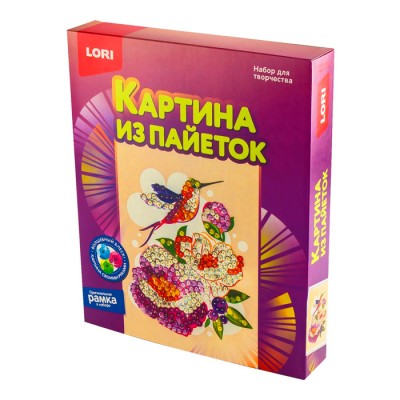 Картина из пайеток 20*25 см "Колибри" Артикул Ап-055