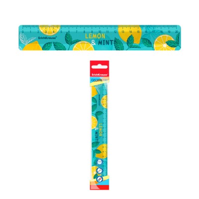 Линейка пластиковая ErichKrause Lemon&Mint, 20см, во флоупаке Артикул 58116