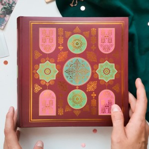 Фотоальбом на 200 фото 10х15 см, винил. обложка, бум. листы , книж. переплет "padishah pattern" Шах
