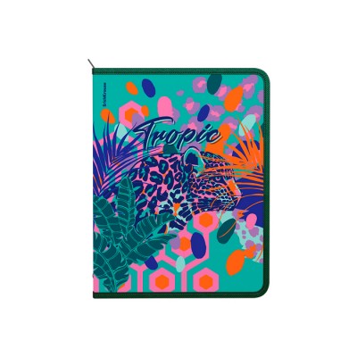 Папка для тетрадей на молнии пластиковая ErichKrause Tropical, A4+ (в пакете по 4 шт.)