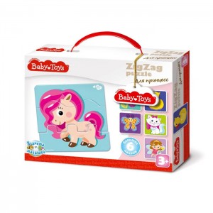 Пазлы ЗИГЗАГ "Для принцесс" 18 эл Baby Toys (макси)
