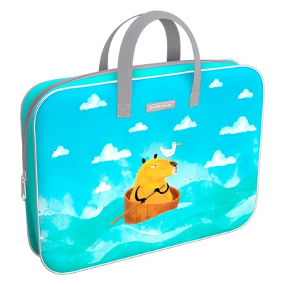 Папка текстильная на молнии ErichKrause с ручками Capybara Travel, A4+