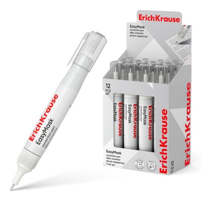 Ручка-корректор ErichKrause EasyMask, 7мл (в дисплее по 12 шт.)