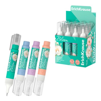 Ручка-корректор ErichKrause Pastel Bloom, 4мл (в дисплее по 12 шт.)