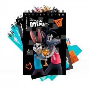 Записная книга на спирали ErichKrause Ну, Погоди! Каникулы, А6, 80 листов, клетка_MIX-PACK