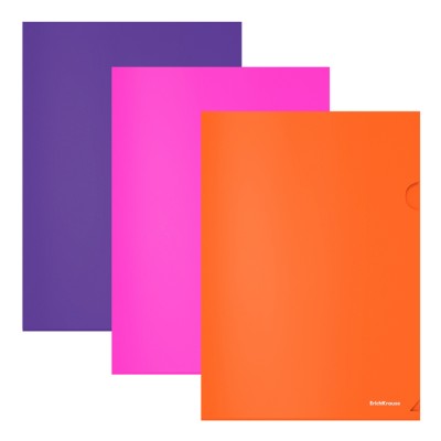 Папка-уголок пластиковая ErichKrause Soft Caribbean Sunset, A4, непрозрачный, ассорти (в пакете по 12 шт.)