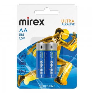Батарея щелочная Mirex LR6/АА 1,5 V 2шт (2/40/720), shrink