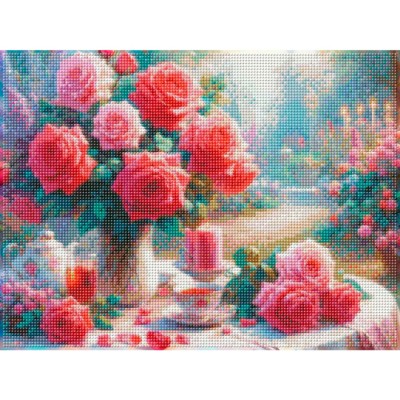Алмаз мозаика (клас.) 30х40 см, с подр., с полн. заполн. (30цв.) Розарий мечты