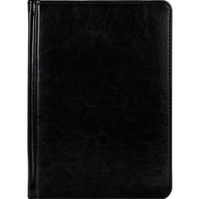 Ежедневник А5, 160л. недатир. TOUCH SKIN - DEEP BLACK кожзам (черный)