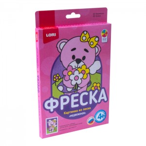Фреска.Картина из песка "Медвежонок"