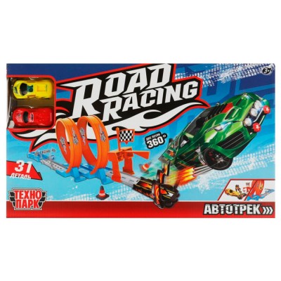 Игрушка пластик ROAD RACING автотрек 2 машинки, 2 петли