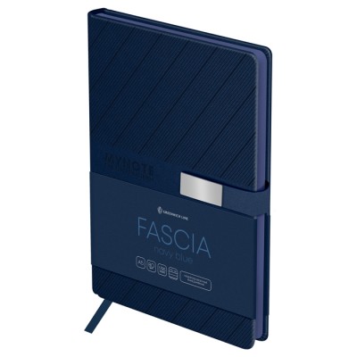 Ежедневник недатированный, А5, 136л., твердый переплет, кожзам, Greenwich Line "Fascia. Navy blue", магнитная застежка, цветной срез