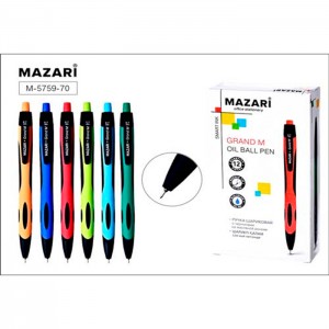 Ручка шариковая автоматическая GRAND M, СИНЯЯ, серия Smart Ink, чернила на масляной основе (Индия), игольчатый пиш.узел 0.7мм