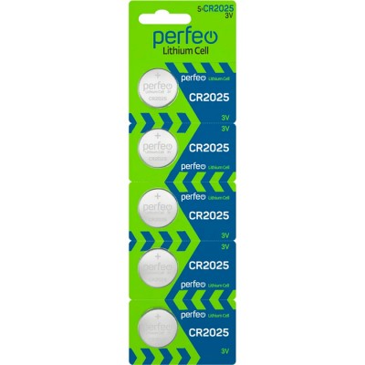 Элемент питания Perfeo CR2025/5BL Lithium Cell